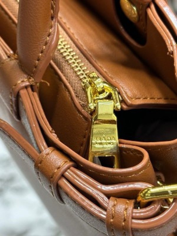 Prada Buckle Handbag With Sling And Dust Bag (Brown)(MT) - Image 3