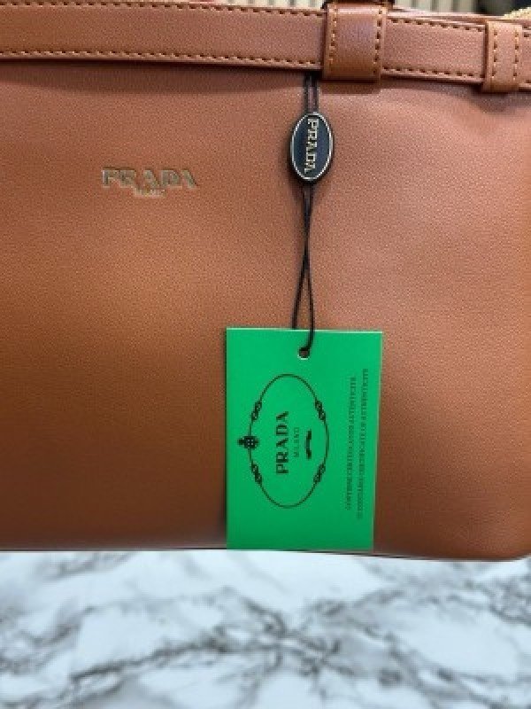 Prada Buckle Handbag With Sling And Dust Bag (Brown)(MT) - Image 4