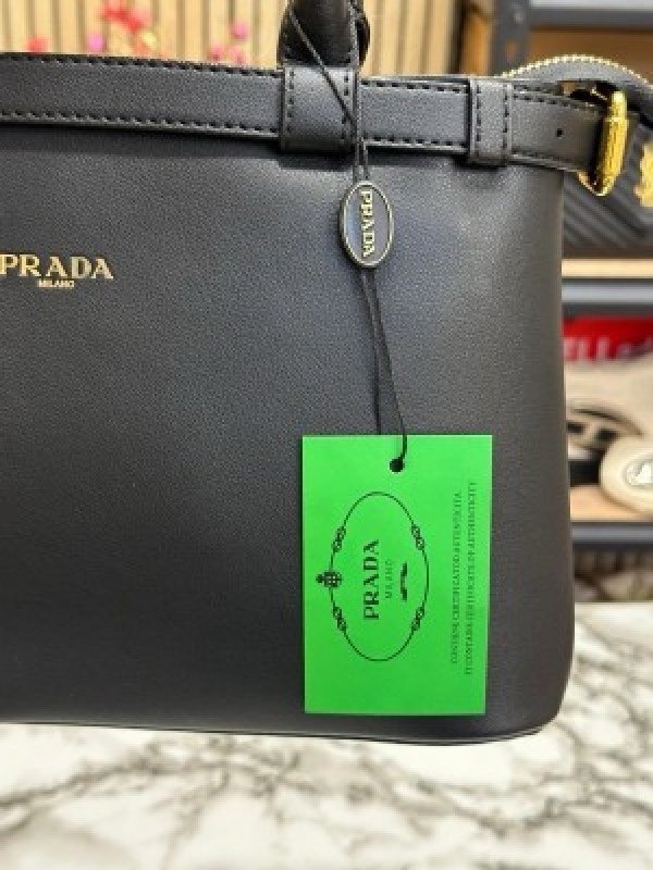 Prada Buckle Handbag With Sling And Dust Bag (Black)(MT) - Image 4