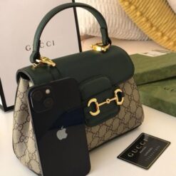 Alternative view of GUCC I HORSEBIT 1955 MEDIUM TOP HANDLE BAG with magnet box 397(BR)