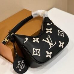 Alternative view of Louis Vuitton Bagatelle Black cream Monogram Empreinte With Og Box