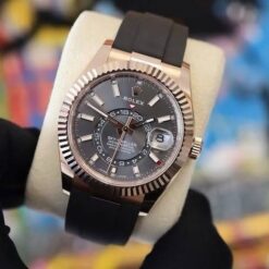 Alternative view of Rolex Sky-Dweller YZ Black Oysterflex with Grey Dial