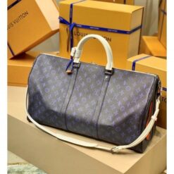 Alternative view of Louis Vuitton LV M58979 Keepall Bandoulire Somewhere Somehow Premium Monogram Unisex Duffle Bag With Dust Bag & Accessories (Orchid - 682)
