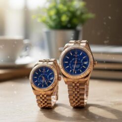 ROLEX SKY DWELLER COUPLE WATCH ROSEGOLD BLUE DIAL 2ND QUALITY