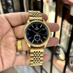 Alternative view of ROLEX GENEVE AUTOMATIC BLACK DIAL FULL GOLD STRAP PREMIUM WATCH